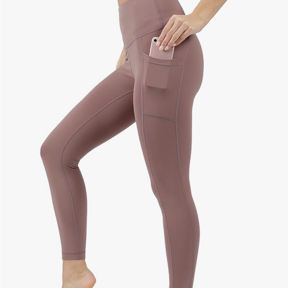 Yogalicious High Waist Ultra Soft 7/8 Ankle Length Leggings with Pockets NWT